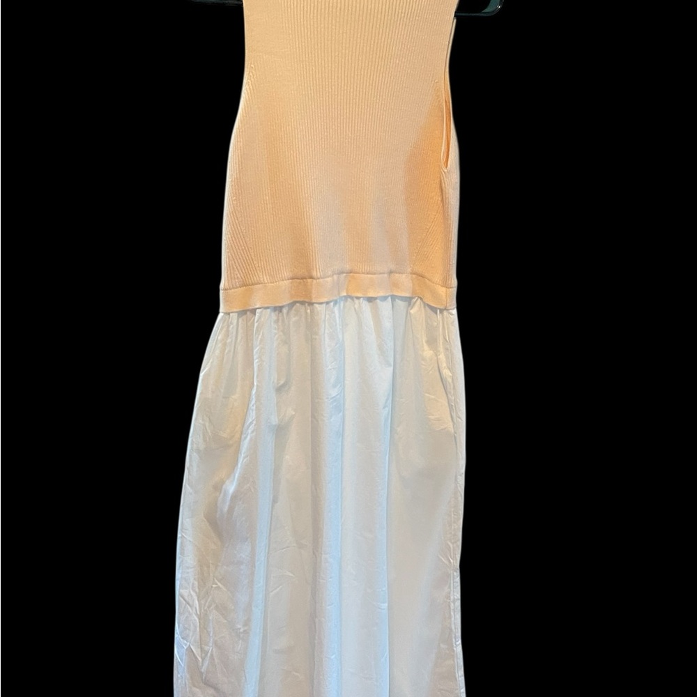 B36 Lulus Lite orange and White Sleeveless Dress